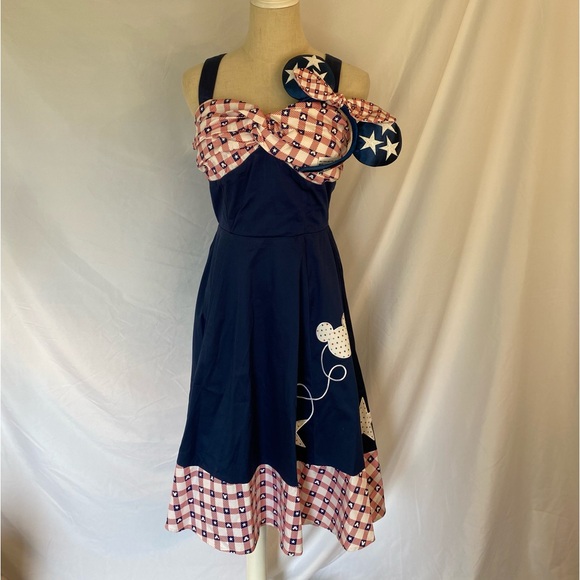 Disney Dresses & Skirts - Disney Parks All American Girl Dress and Mickey Ears